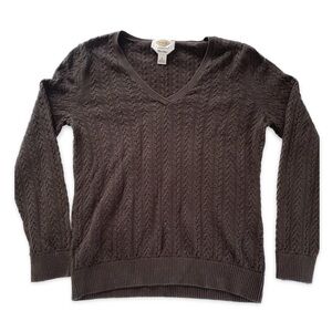 VINTAGE Brown V-neck Knit Sweater